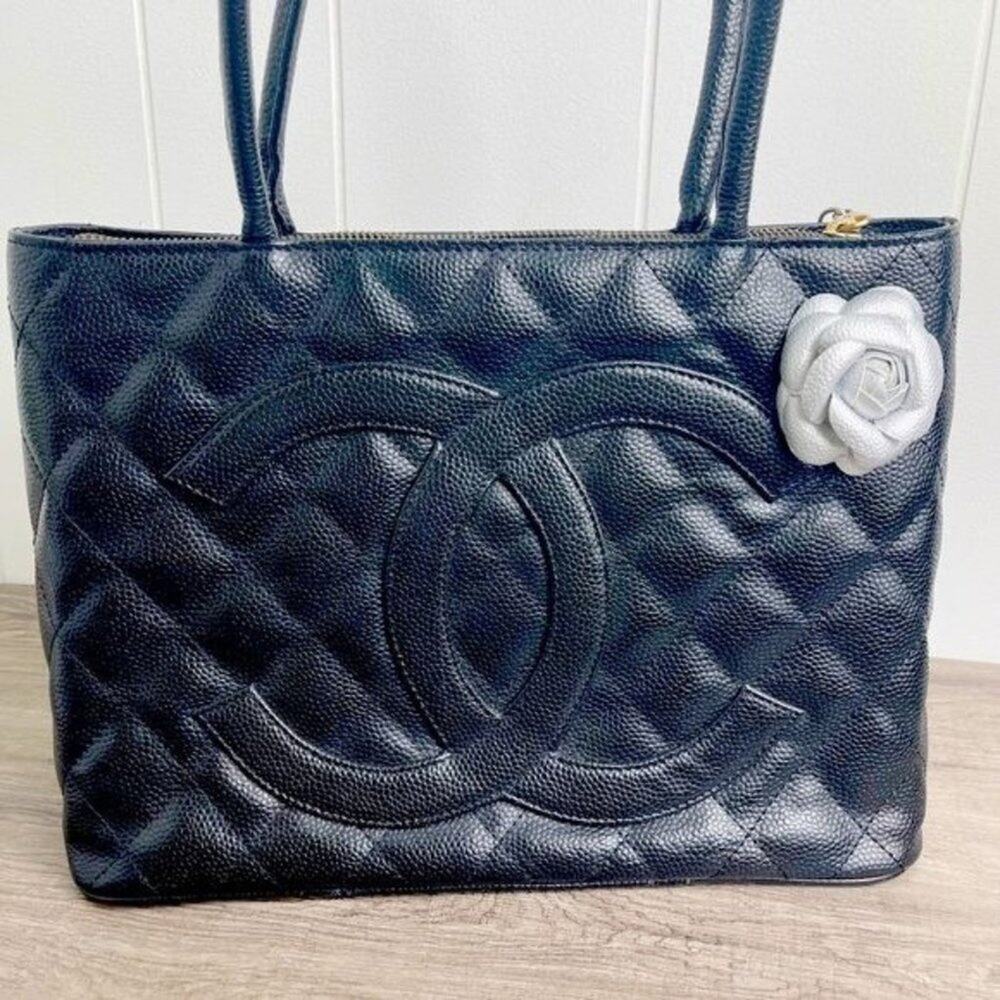 Camellia Flower Vegan Leather Magnetic Bag Charm